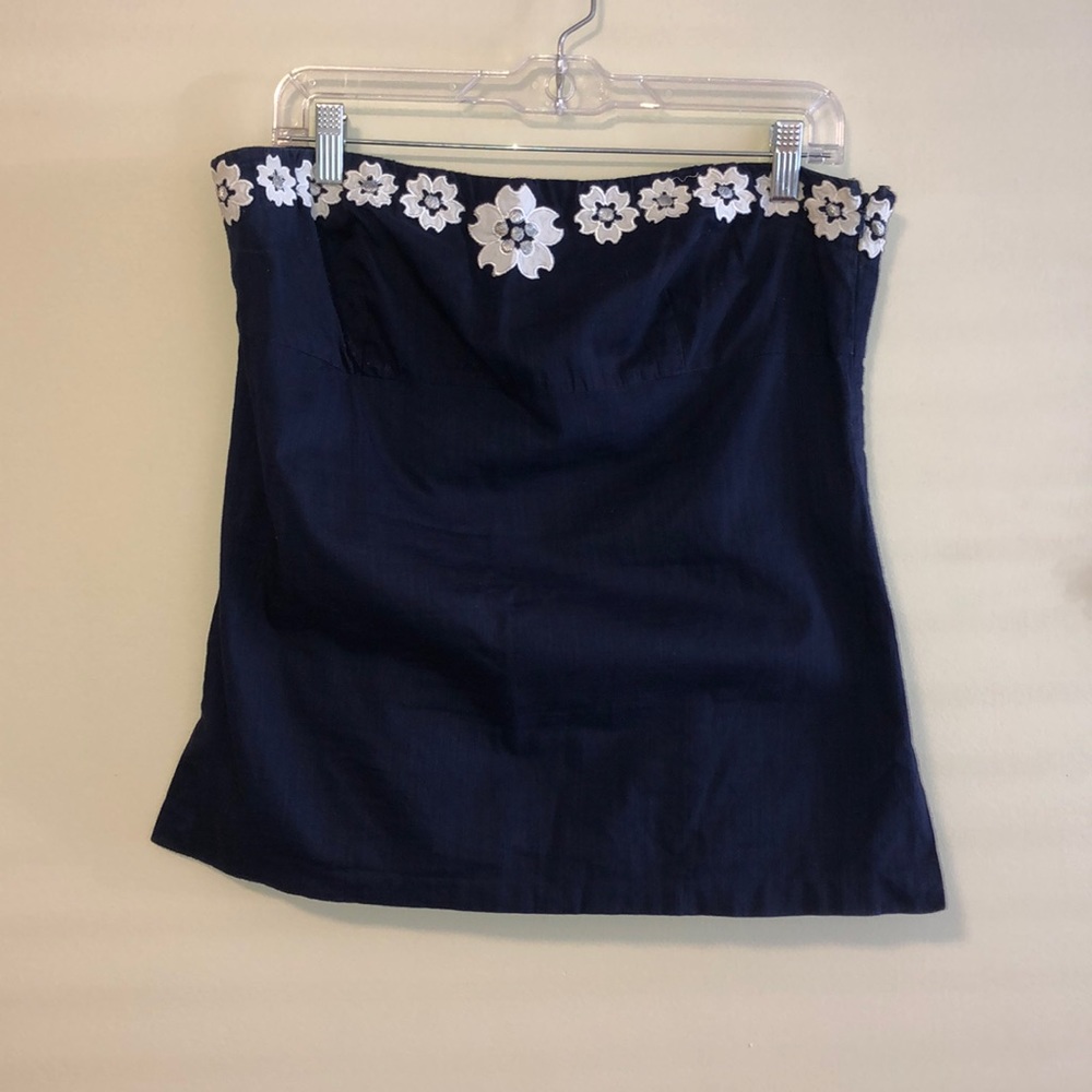 J. Crew Strapless Blue Top